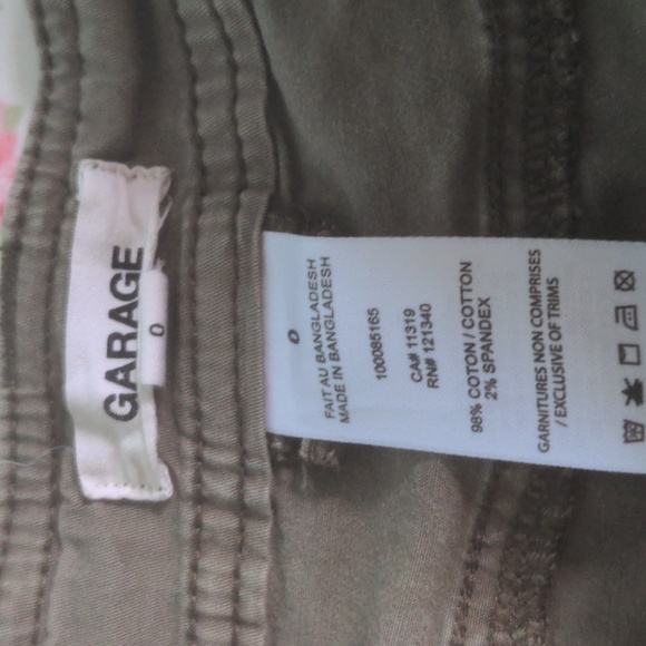 Garage "Chicago" Low Rise Cargo Pant Size 0, greenish brown - Picture 2 of 5